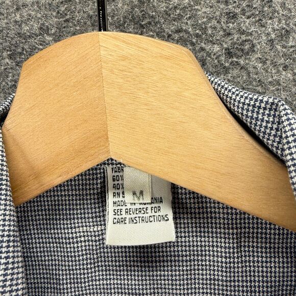 Adolfo Shirt Women M Medium Gray Button Up Collared Short Sleeve Linen Pockets - Picture 3 of 8